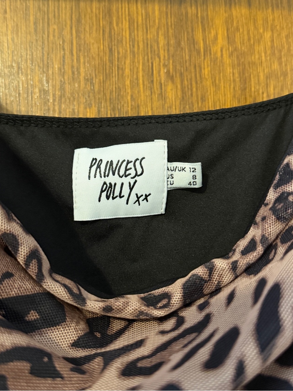 Princess Polly Leopard Print Cowl Slip Dress - Brown & Black - Picture 3 of 3